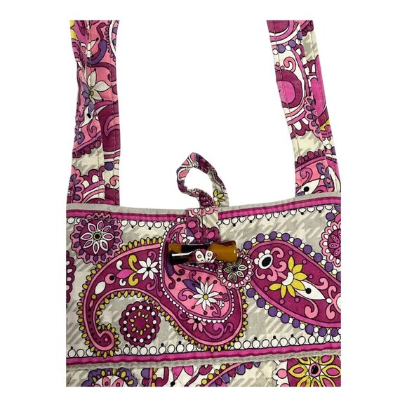 Vera Bradley Pink Paisley Quilted Tote Bag with Toggle Closure – Early 2000s - Picture 2 of 7